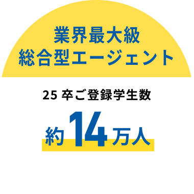 業界最大級総合型エージェント25卒ご登録学生数や約14万人